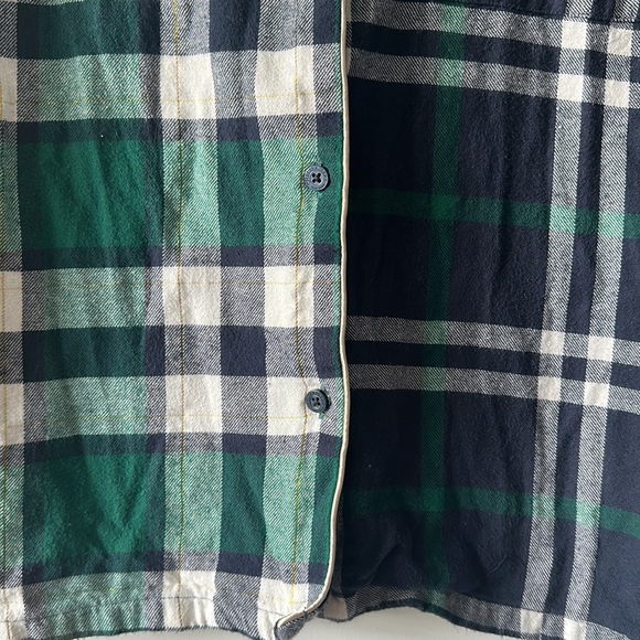 Chelsea Peers cotton revere top pajama in contrast check print - NAVY Medium - Picture 7 of 9